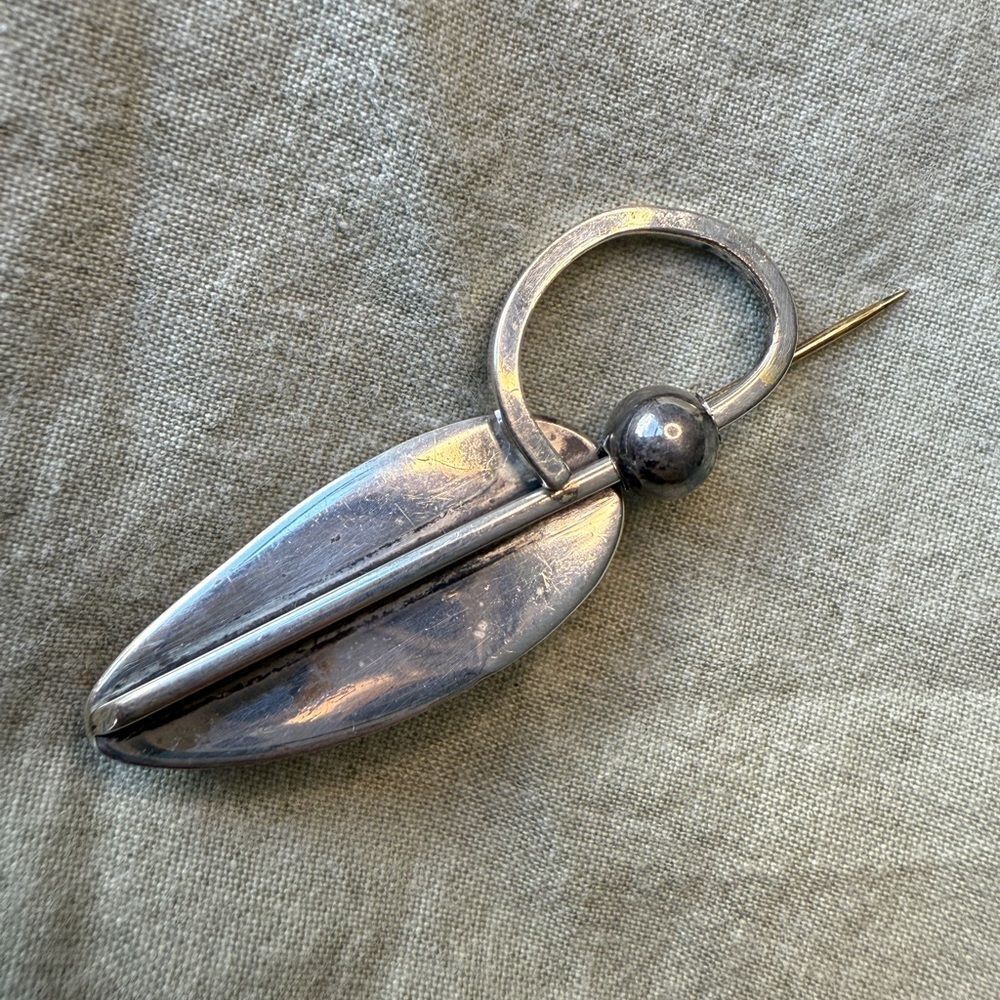 MCM 1950s Francisco Rebajes Modernist Abstract Sterling Silver Brooch